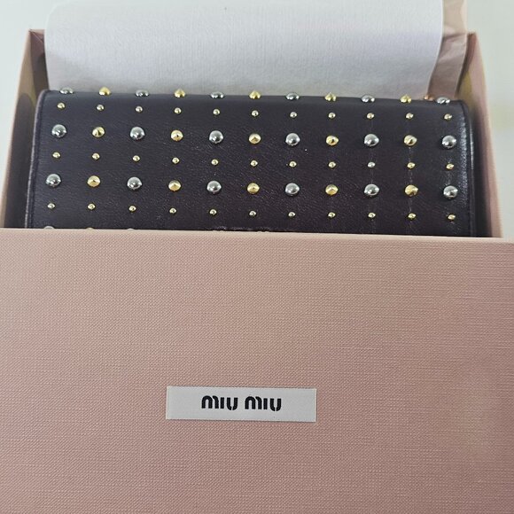 Authentic Miu Miu Stads Longs Wallet - Picture 2 of 9